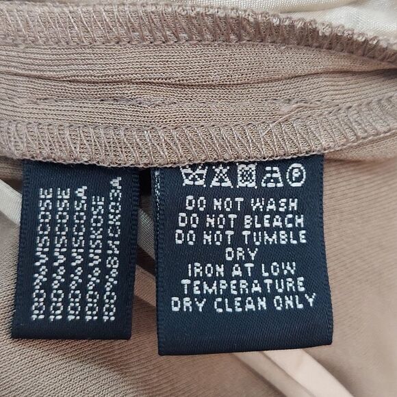 Ralph Lauren Trouser Pants Leather Belt Detail Cuff Hem Pocket Viscose Khaki 4 - Picture 11 of 13